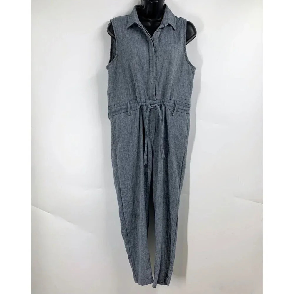 Lucca For Wildfang Women's Linen Blend Sleeveless Drawstringโ Jumpsuit Size S